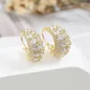 Boucles d'oreilles cerceau UILZ rétro micropavé Zircon sac pour femmes léger luxe Super brillant polyvalent boucle d'oreille Banquet bijoux