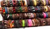 Bracelet handmade real leather surfer cuff bracelets whole bulk lots 50pcspack mix black brown men039s women039s retro3401708