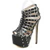 Scarpe eleganti 2023 Piattaforma estiva Tacchi alti Sandalo Décolleté sexy Décolleté Moda Rivetto Decorazione Donna Party Pole Dance 231212