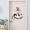 Feliz natal homem da neve com chapéu vermelho adesivos de parede para porta adesivos sala estar quarto janela vidro festival decalques pvc