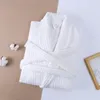 Women's Sleepwear 2 Layer Waffle El Robe Men Cotton Kimono Bathrobe Towel Bath Water Uptake Robes Women Long Dressing Gown