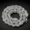 ROPE Link Chain Mens 9mm Zink Alloy Rhinestone Rope Chain Twisted ICD OUT FULL DIAMOND ROPE CHAIN ​​NACKLAME