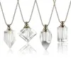 Pendant Necklaces 2PCS Clear Crystal Vials Urn Jewelry Cremation Necklace For Ashes6823471