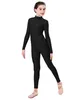 Dancewear AOYLISEY enfants Ballet Skate danse Unitard filles gymnastique complet justaucorps noir à manches longues Body enfants combinaison porter 231213