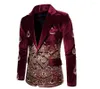 Men's Suits 2023 Suit European And American Style Fashion Casual Velvet One Button Embroidered Performance Dress