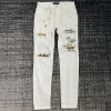 calças de brim de grife homens jeans para mulheres na moda estiramento cintura alta slim fit velho lavado buraco rasgado algodão branco preto cinza jeans skinny deni