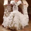 Городские сексуальные платья, роскошные свадебные платья русалки с открытыми плечами и бусинами, свадебное платье больших размеров с оборками, пышное платье de noiva 231213
