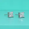 Stud Earrings 925 Sterling Silver Real 1ct D Color Princess Cut Moissanite For Women Sparkling Wedding Fine Jewelry Gifts