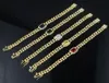 Europe and America 18K Yellow Gold Plated Bling CZ Cuban Bracelet Link Chain for Men Women Wedding Party Gift4619880