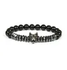 New Men Silver Bracelet Barndles Whole 10pcslotステンレス鋼ウルフブレスレット8mm石のビーズビーズジュエリーfor Gift6019814