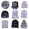 Broches en émail de Collection de pierre tombale, accessoires gothiques d'humour et d'horreur d'halloween, 177F