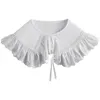 Bow Ties Lace Doll Collar Women Spring Autumn Trendy Wooden Ear Edge Court Style Small Shawl Fake