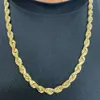 Personalizzato 3MM 10K 14K 18K Collana a catena in corda d'oro massiccio Gioielleria raffinata Brillantemente intrecciata Catena a corda per uomo Donna