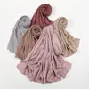 Foulard Hijab froissé pour femmes musulmanes, foulard en coton doux, Hijab islamique, longs châles et enveloppes, Turban 180x90cm, nouvelle collection