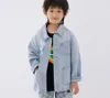 Teenagers letter embroidery denim jacket big kids lapel single breasted long sleeve casual outwear old boys soft cowboy tops Z5996