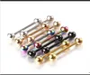 Rings 10PcsSet Colorful Stainless Steel Industrial Barbell Ring Tongue Nipple Bar Tragus Helix Ear Piercing Body Fashion7182653