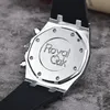 علامات الموضة ساعة المعصم رجال السيدات مراقبة الجودة الكوارتز الساعات الكلاسيكيات Royal Oak Hexagon Bezel Multifunctional Wristwatch Rubber Strap Sports Watches 9009