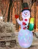 150180 cm LED -ljus Uppblåsbar modell Julens snögubbe Färgglada rotera Airblocked Dolls Toys för Holiday Housual Party Accessory 28652596