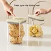 Storage Bottles Push Button Sealed Food Container Grade Square Sealing Jar Moisture-proof For Kitchen Pressing Refrigerator