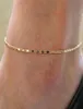Anklets Fashion Gold Thin Chain Ankle Charm Anklet Len Armband Fot smycken Justerbara armband för kvinnor Tillbehör2055415
