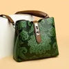 Kvällspåsar Retro Kvinnor Luxury Leather Purses and Handbags Female Designer Shoulder Messenger Bag 3 Lager Tote Flowers Letter Bucket Sac
