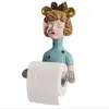 Toilet Paper Holders 26.5cm Nordic Creative Girl Toilet Paper Holder Resin Rolling Tissue Dispenser Bathroom Dectorstions Towel Home Decoration 231212