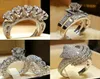 Trouwringen Luxe Mannelijke Vrouwelijke Kristal Zirkoon Stenen Ring Vintage 925 Zilveren Set Belofte Verloving Voor Mannen En Vrouwen8559509