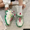 Klänningskor Kvinnor Chunky Sneakers Breattable Mesh Mixed Colors Tennis Sneaker Platform Sport Trend Cool Female 231212