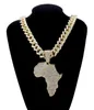 Mode Cristal Afrique Carte Pendentif Collier Pour Femmes Men039s Hip Hop Accessoires Bijoux Collier Ras Du Cou Cubain Lien Chaîne Cadeau2441435