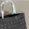 Denim Shopping Bag Large Capacity Tote Bag Women Shoulder Bag Travel Handbag Black Letter Inlaid Diamond Leather Zipper Wallets High Quality Handbags Purse