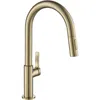 Küchenarmaturen Einhand-Pulldown-Wasserhahn 17 Zoll Antik Champagner Bronze