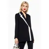 Black Women's Pants Suits Peaked Lapel Contrast Color Blazer Set Formal Wedding Tuxedo Lady Blazer 2 Pieces