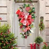 Fiori decorativi 2 pezzi ghirlanda di bastoncini di zucchero di Natale per decorazioni per scale della porta d'ingresso Decorazioni per interni Facile installazione