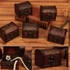 European Style Jewelry Treasure Chest Case Manual Wood Box Storage Boxes Retro Flower Necklace Holder Gift251e
