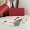 Luksusowe okulary przeciwsłoneczne AWG dla kobiet z nitami Ochrona UV Designer Women Vintage Square Full Frame Top W zestawie 0092