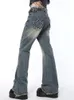 2023 Vrouwen Vintage Hoge Taille Jeans Streetwear Wijde Pijpen Jean Broek Baggy Sterren Rechte Denim Broek Feamle