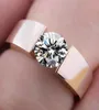 Wysokiej jakości klasyczny mężczyźni chłopcy srebro s925 pieczęć cz diament 18K Rose Gold Wedding Pierindy zaręczynowe Anillo Kobiet Dziewczyny Love1059754