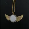 Sublimación en blanco, gran corazón redondo, foto, collares, colgantes, impresión en caliente, consumibles de joyería, precio de fábrica