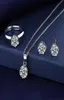 Solitaire Moissanite Diamanten Sieraden set 925 Sterling Zilver Party Trouwringen Oorbellen Ketting Voor Vrouwen Bruidssets Sieraden6837657