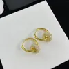 nuovi orecchini a cerchio in oro designer per le donne sfera a mezzaluna spessi orecchini a bottone grossi da donna in acciaio inossidabile cristallo perla argento orecchino ad ago Accessori per gioielli