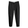 Men's Suits 2023 Summer Autumn Casual Suit Pant Slim Fit Work Elastic Waist Thin Pants Jogging Solid Color Straight Trousers Male M53