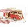 3D Puzzles DIY Montagem Manual Modelo Carro De Madeira Retro Ônibus 3D Puzzle Camper Van Crianças Menino Menina Presente Brinquedos Educativos Decoração de Casa 231212