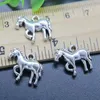 Entier 100 pièces cheval poney alliage breloques pendentif rétro fabrication de bijoux bricolage porte-clés pendentif en argent ancien pour Bracelet boucles d'oreilles 15256G