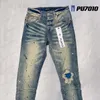 Fioletowe dżinsy dżinsowe spodnie męskie purpurowe dżinsy designer dżinsowe spodnie wysokiej jakości prosta design retro streetwear swobodny dres joggers spant 13