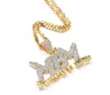 Iced Out Zircon Letter Motivated by Money Pendant Necklace Two Tone Plated Micro Paled Lab Diamond Bling Hip Hop Jewelry Gift2713728