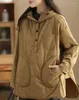 여자 트렌치 코트 2023 겨울 레이디 파카스 코튼 패딩 단색 포켓 레트로 느슨한 풀 오버 패션 따뜻한 겉옷 코트 여성