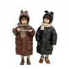 Down 2023 Büyük Erkek Çocuklar Orta Uzunlukta Kore tarzı kalınlaşmış Batı Ebeveyn-Çocuk Kış Giyim Toptan Moda