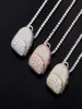 Unique Fashion Design Gold Silver Color Iced Out Bling CZ BIG Schoolbag Pendant Necklace with 24inch Rope Chain For Men Women2019165