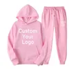 Men's Tracksuits Men Women Tracksuits Make Your Design Text Custom Hoodie Set Original Design Printed Sweatshirt and Sweatpants 2 Pieces Set 231213