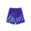 Rhude Pants Designer Fashion Men's and Women's Pants Letter Jacquard Drawstring Knittad Woolen High Street Shorts Loose Case Capris